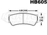 Hawk Performance HB605V-625 DTC-50 Compound 4" Long Brembo Brake Pads 0.625" Thick - Set Of 4