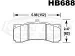 Hawk Performance HB688G.710 DTC-60 High Temp Compound 6" Brake Pads 0.710" Thick - Set Of 4