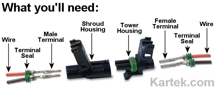 how to assemble a gm delphi packard weather pack connector