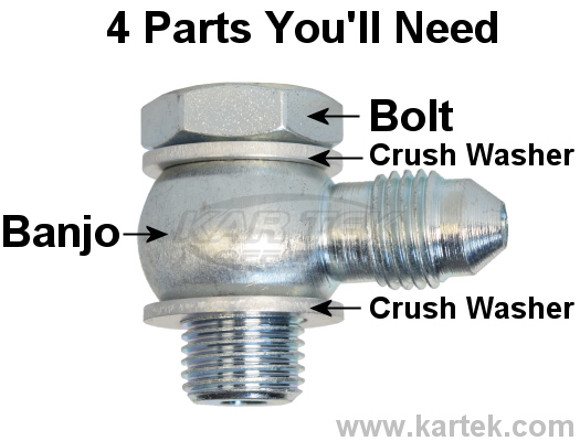 How to assemble banjo adapter fittings