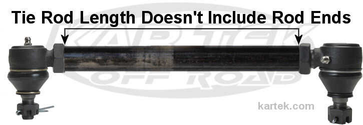 How is tie rod length measured?