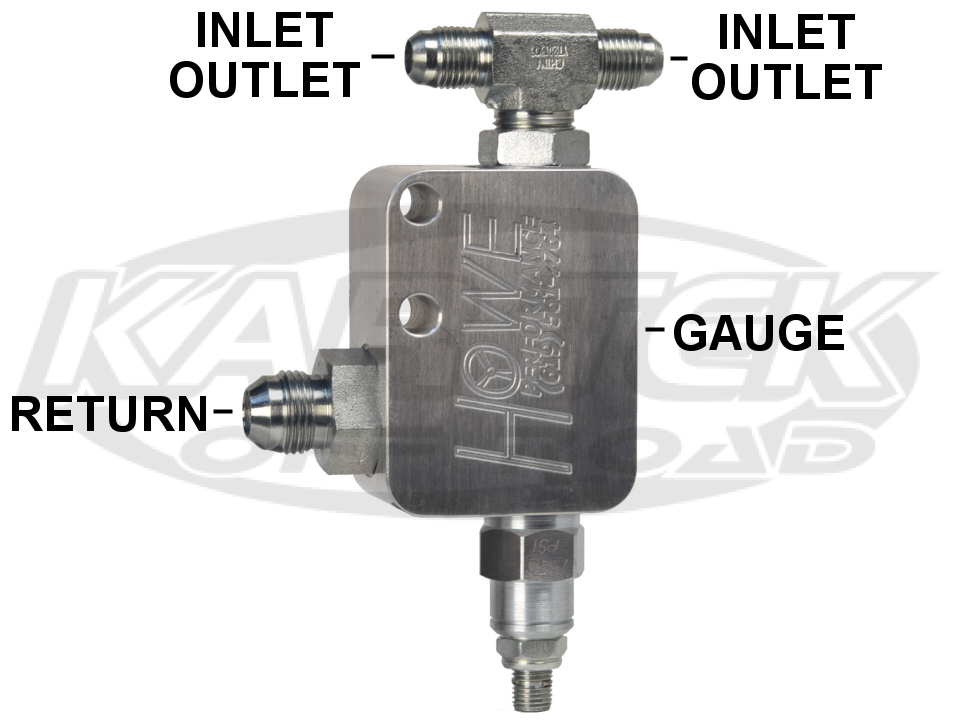 Howe Performance Power Steering Relief Valve 6 Pressure In/Out 8 Return To Reservoir Kartek