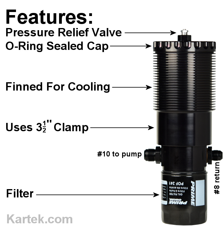 kartek off-road billet aluminum finned power steering reservoir and cooler with filter
