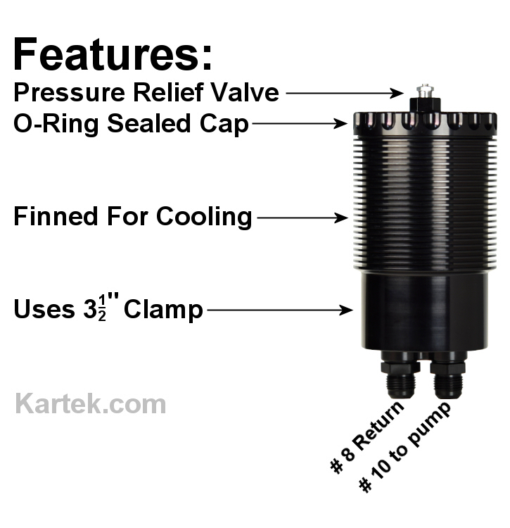 kartek off-road billet aluminum finned power steering reservoir and cooler