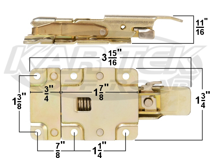 Lever latch with safety catch dimensions