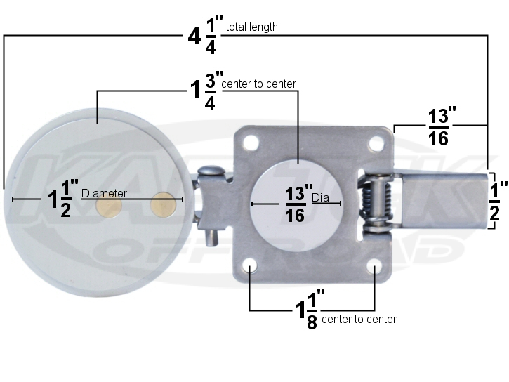 Hartwell style push button hatch latch dimensions