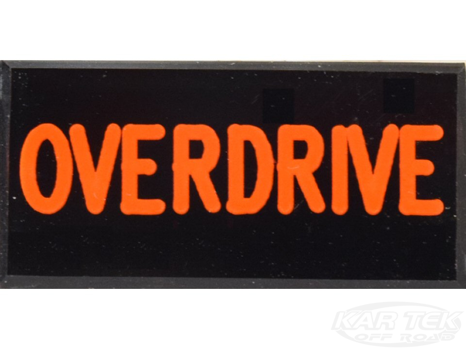 OVERDRIVE Dash Badge Self Adhesive ID Label For Your Indicator Lights Or Switches Kartek OffRoad