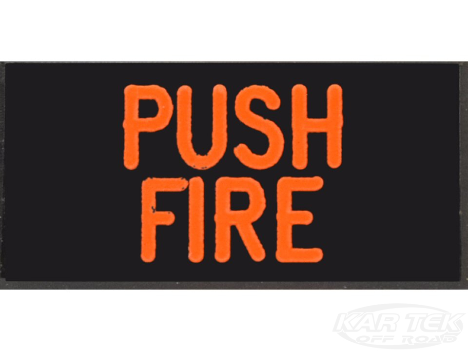 PUSH FIRE Dash Badge Self Adhesive ID Label For Your Indicator Lights