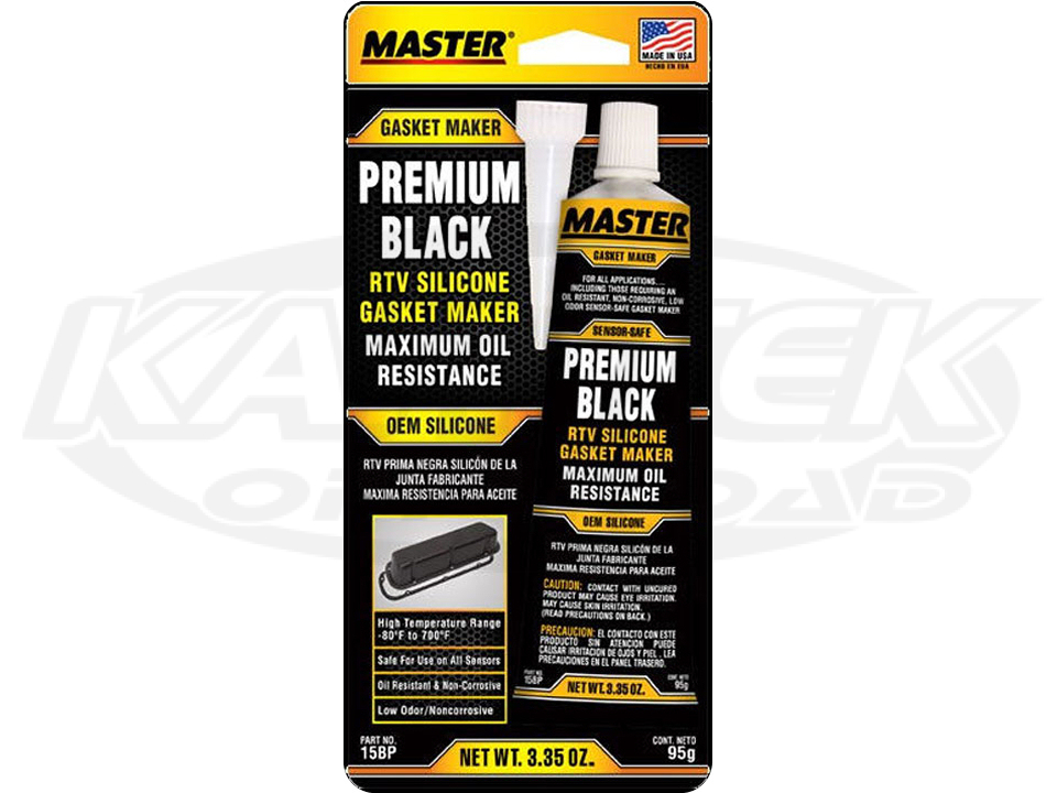 Master Products 15BP High Temperature 700F OEM Black RTV Silicone Gasket Maker 3.35oz Squeeze