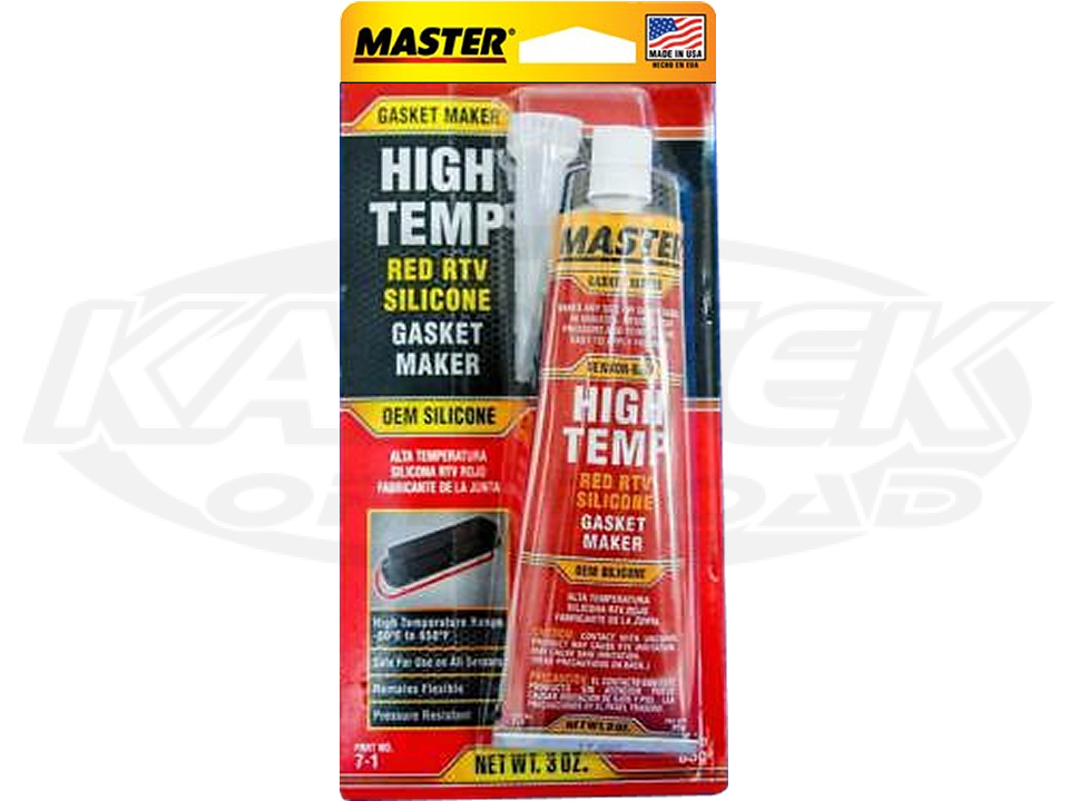 Master Products 71 High Temperature 650F Red RTV Silicone Gasket Maker 3oz Squeeze Tube