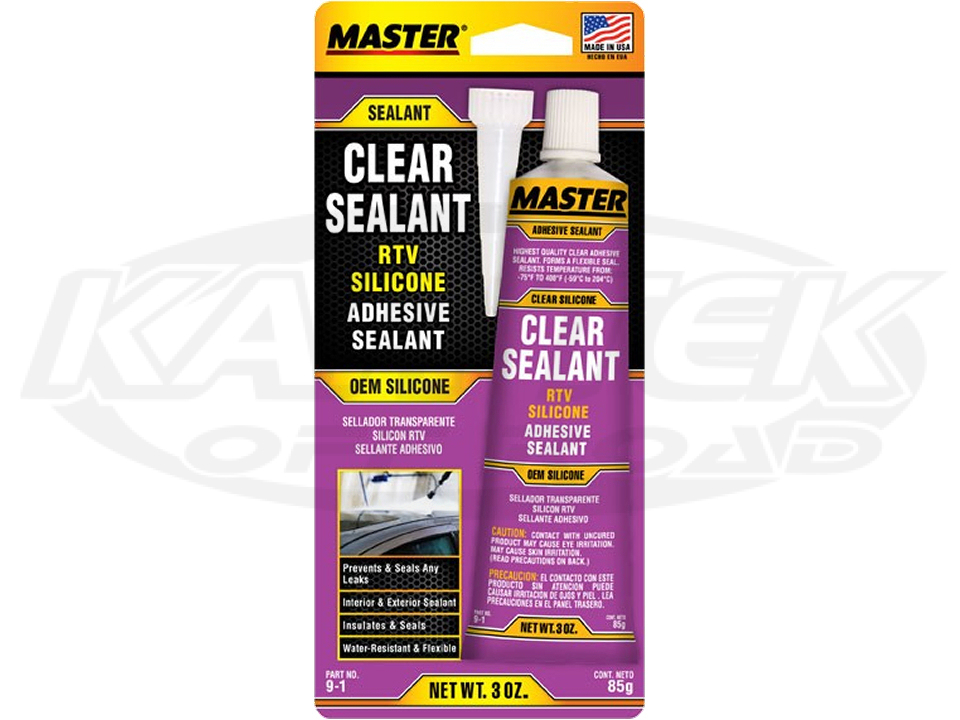 Master Products 91 Clear RTV Silicone OEM Adhesive Sealant 3oz Squeeze