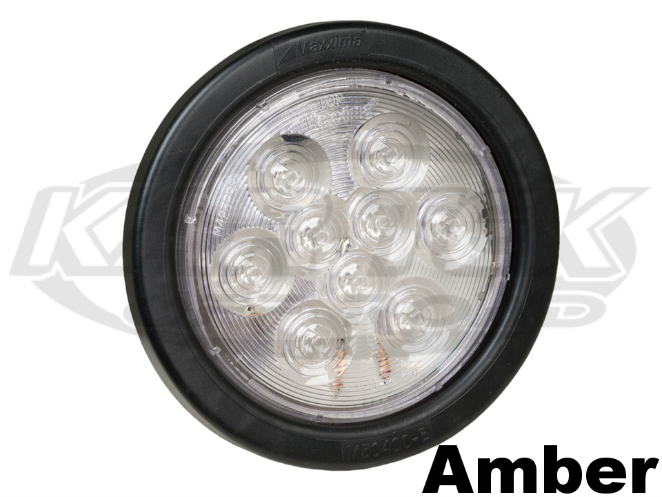 Maxxima M42322YCL Amber 4" Round 9 LED Dual Filament Dust Light, Tail