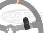 MPI Carbon Fiber Steering Wheel Single Button Panel - Clips Over 1-1/4" Wide Steering Wheel Spokes