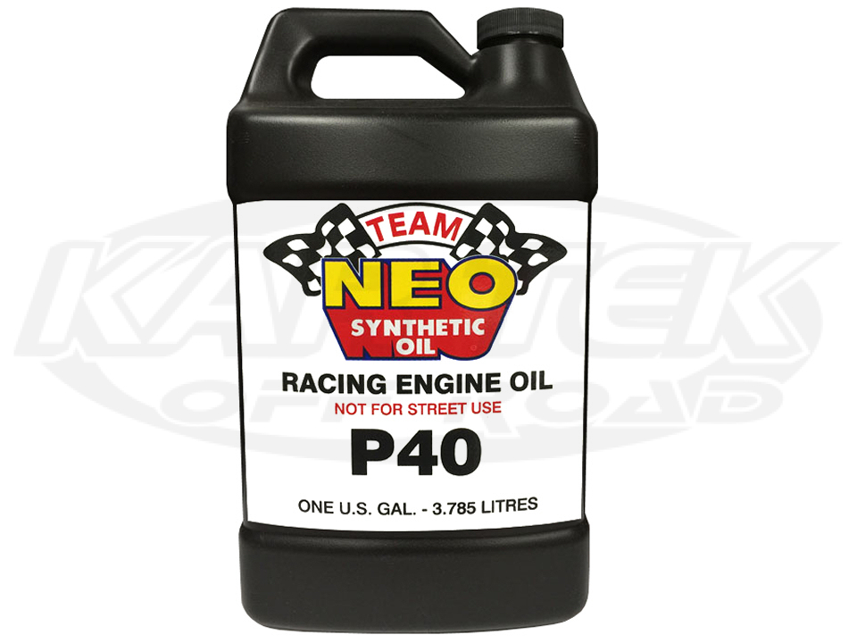 NEO Synthetic Racing Oils P40 SAE 40W High Performance Engine Oil 1 Gallon Bottle Kartek OffRoad