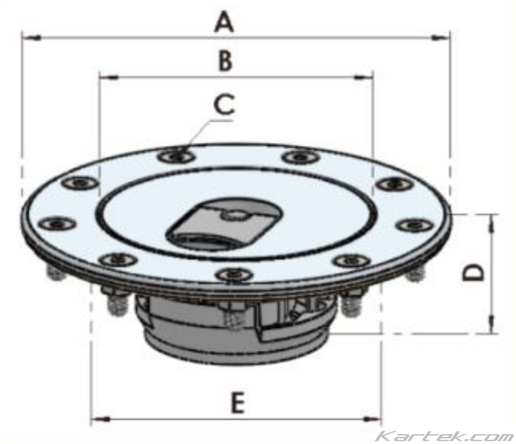 newton equipment ltd 9 bolt oc-za-005 a49 aluminum flush mount fuel filler neck and cap