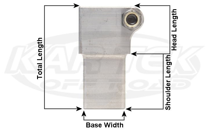 1 bolt square stepped threaded pinch bungs for heim joints or rod ends dimensions