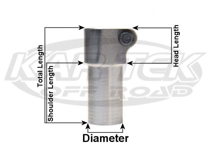 1 bolt round stepped threaded pinch bungs for heim joints or rod ends dimensions