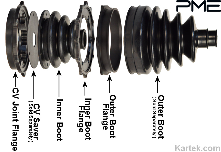 pme porsche 934 transmission side double axle boot kit