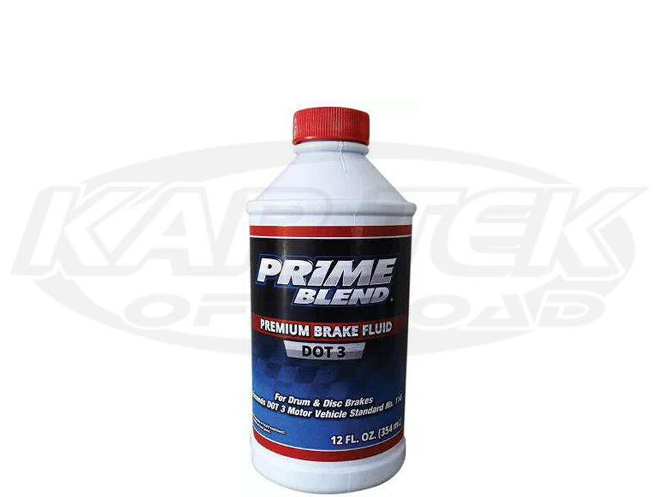 Prime Blend DOT 3 Brake Fluid 354ml Bottle Typical Boiling Points 284 Degrees Wet 401 Kartek