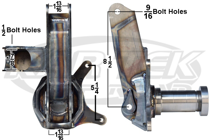 Sand rail A-arm 2 inch hollow spindle dimensions