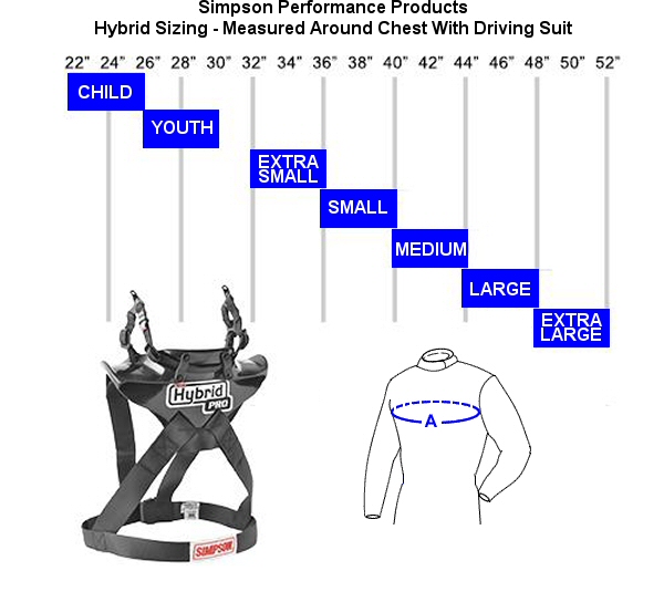 Simpson Hybrid Sport Neck Neck Restraint System Size Chart