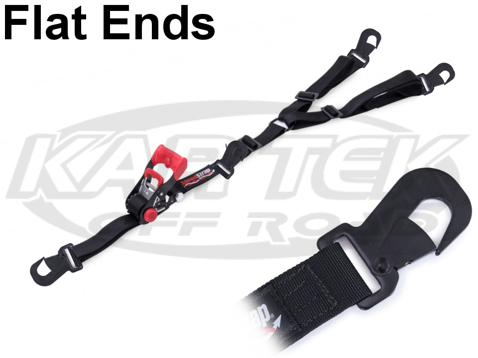 SpeedStrap 1.5" UTV Flat Hook 3 Way Ratcheting Y Tie Down Strap For