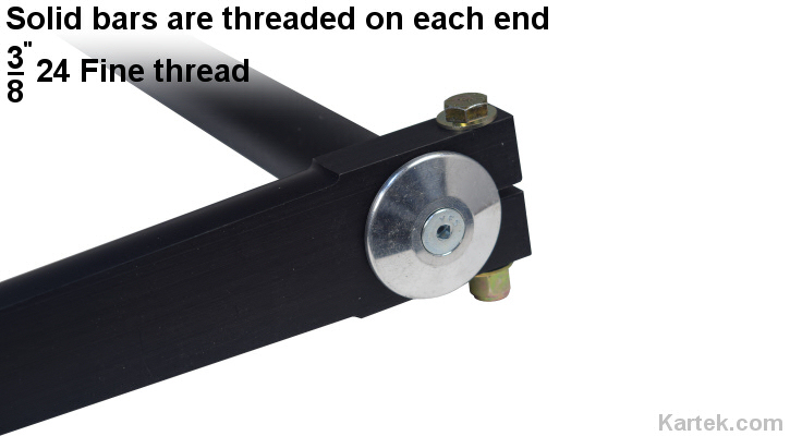 Kartek Offroad solid sway bars are threaded on each end Kartek Offroad solid sway bars are threaded on each end