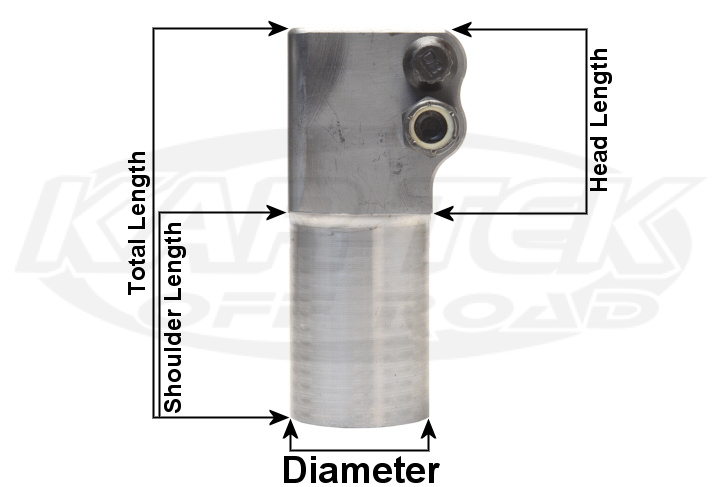 2 bolt round stepped threaded pinch bungs for heim joints or rod ends dimensions