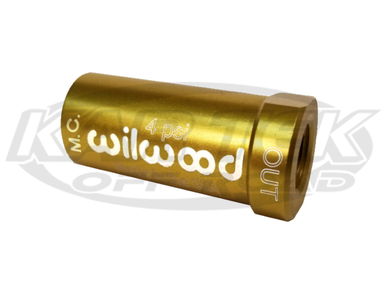 Wilwood 260-15365 Gold 4 PSI Disc Brake Pressure Residual Valve