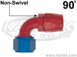 XRP AN -20 Red And Blue Anodized Aluminum Triple Sealed Cutter Style 90 Degree Bent Tube Hose Ends