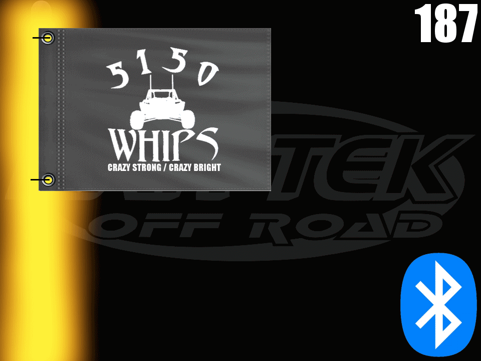 5150 Whips 6 Foot 187 Bluetooth Color Changing LED Whip Antennas With