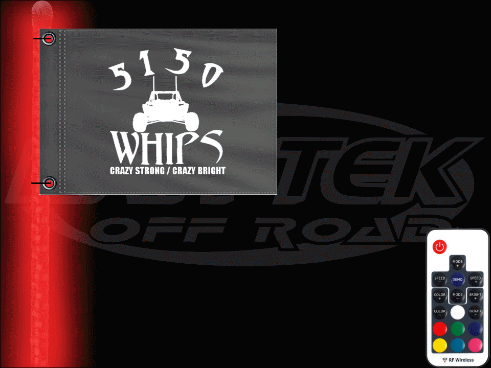 5150 Whips 4 Foot Tall Color Changing LED Whip Antenna With