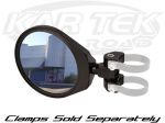 Axia Alloys Folding Convex 6" Wide 5-1/4" Tall Black Anodized Billet Aluminum Clamp On Side Mirror