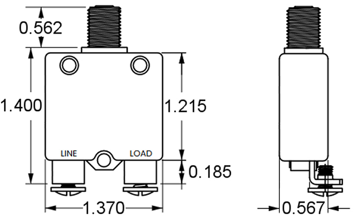 carling technologies clb series push button push to reset automotive circuit breakers dimensions