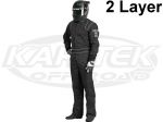 Crow Enterprizes 27034 Adult Size X-Large Black Quilted 2 Layer Proban Driving Suit SFI 3-2A/5