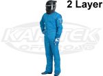 Crow Enterprizes 27033 Adult Size X-Large Blue Quilted 2 Layer Proban Driving Suit SFI 3-2A/5