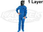 Crow Enterprizes 24013 Adult Size Medium Blue Single Layer Proban Driving Suit SFI 3-2A/1