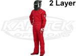 Crow Enterprizes 27032 Adult Size X-Large Red Quilted 2 Layer Proban Driving Suit SFI 3-2A/5