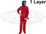 Crow Enterprizes 24012 Adult Size Medium Red Single Layer Proban Driving Suit SFI 3-2A/1