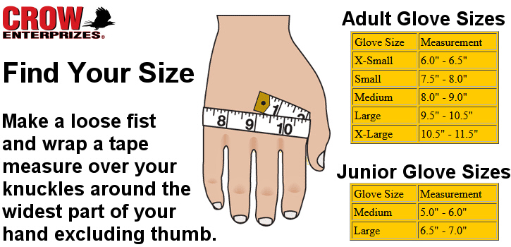 crow enterprizes racing driving gloves size chart
