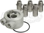 Derale 15702 Thermostat Remote Oil Cooler Sandwich Adapter Kit 3/8" NPT In/Out Universal Filter Thrd