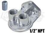 Derale 15708 Remote Oil Filter Mount 1/2" NPT Ports Up For Fram HP1, K&N HP-3001, WIX 51515R