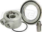 Derale 15731 Thermostat Remote Oil Cooler Sandwich Adapter Kit 3/8" NPT In/Out 13/16"-16 Filter Thrd