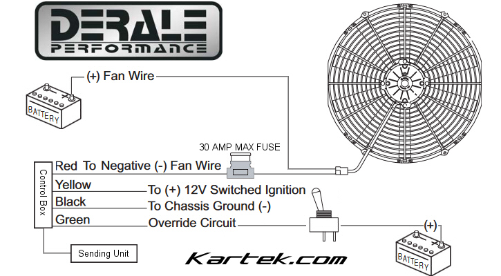 derale 16749 and 16759 adjustable 150 to 240 degree electric fan controller wiring