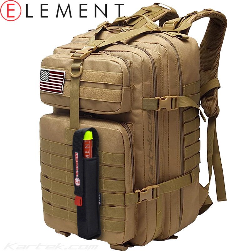 element e50 or e100 fire extinguishers molle system pals tactical pouch for their fire extinguishers on a backpack
