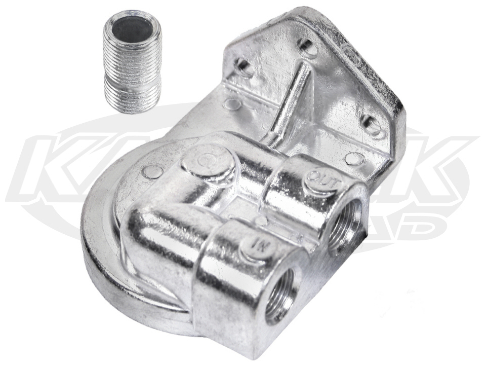 EMPI 00-9245-0 Remote Oil Filter Mount 3/8" NPT Ports Right For Fram HP1, K&N HP-3001, WIX 51515R