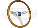 EMPI 15" - 380mm Diameter Classic Wood Grain Steering Wheel Fits Beetle / Karmann Ghia / Type 3