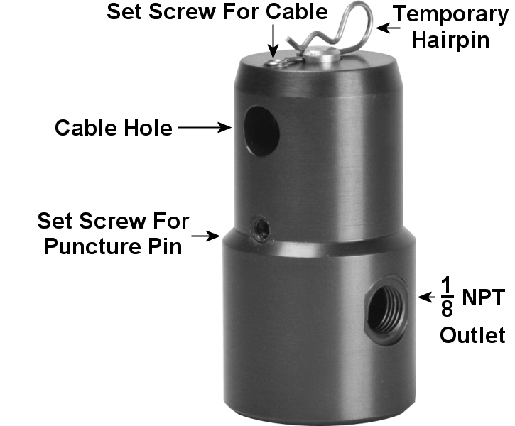 FireFox Industries fire suppression system replacement single pull cable activation head FireFox Industries fire suppression system replacement single pull cable activation head