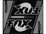Fox IBP Internal Bypass Shocks Silver Logo 3.0" Reservoir Stickers With Black And Gray Background