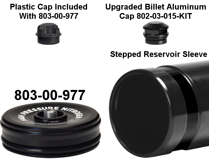 Fox 802-03-015-kit black anodized billet aluminum Schrader air valve cap versus factory plastic caps